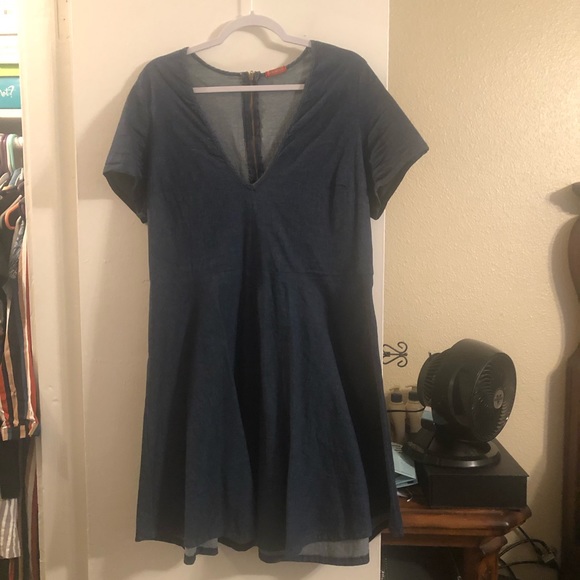 DENIM SKATER DRESS - Picture 1 of 2